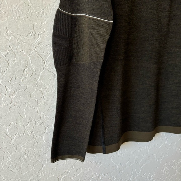 Smartwool Intraknit Merino Wool Military Olive Green Quarter Zip Sweater Top S - Picture 10 of 13